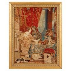 19th C. Continental Pictorial Needlework