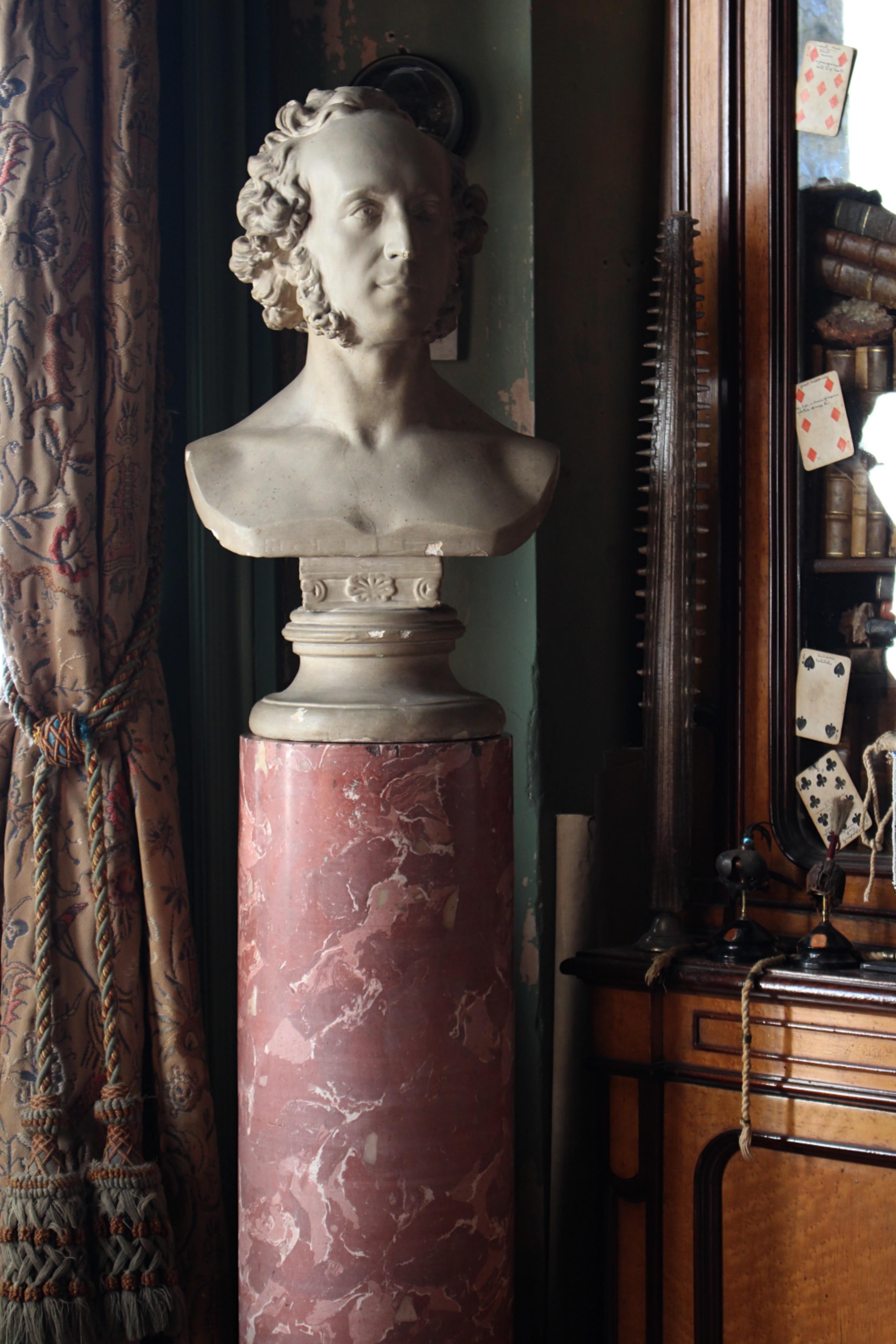 19. Jahrhundert Landhaus Bibliothek Gipsbüste des Komponisten Felix Mendelssohn (Europäisch)