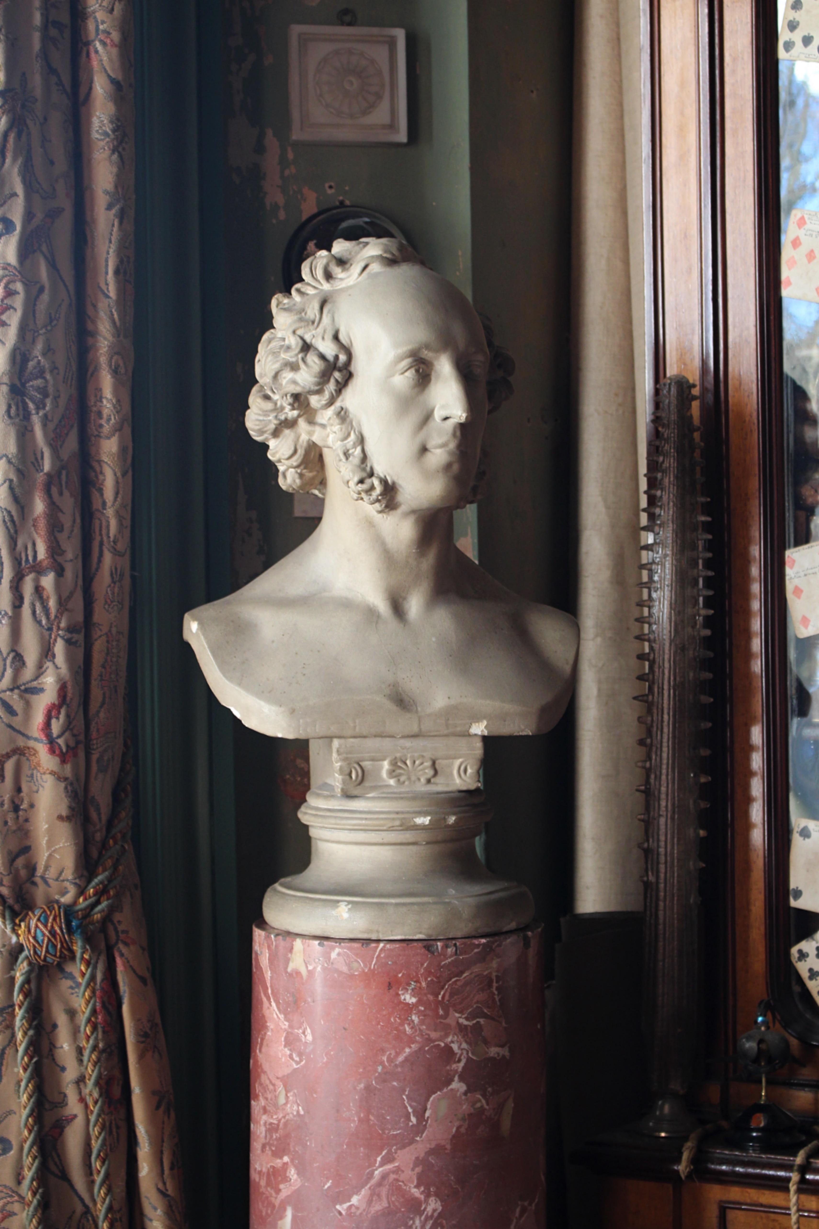 19. Jahrhundert Landhaus Bibliothek Gipsbüste des Komponisten Felix Mendelssohn 2