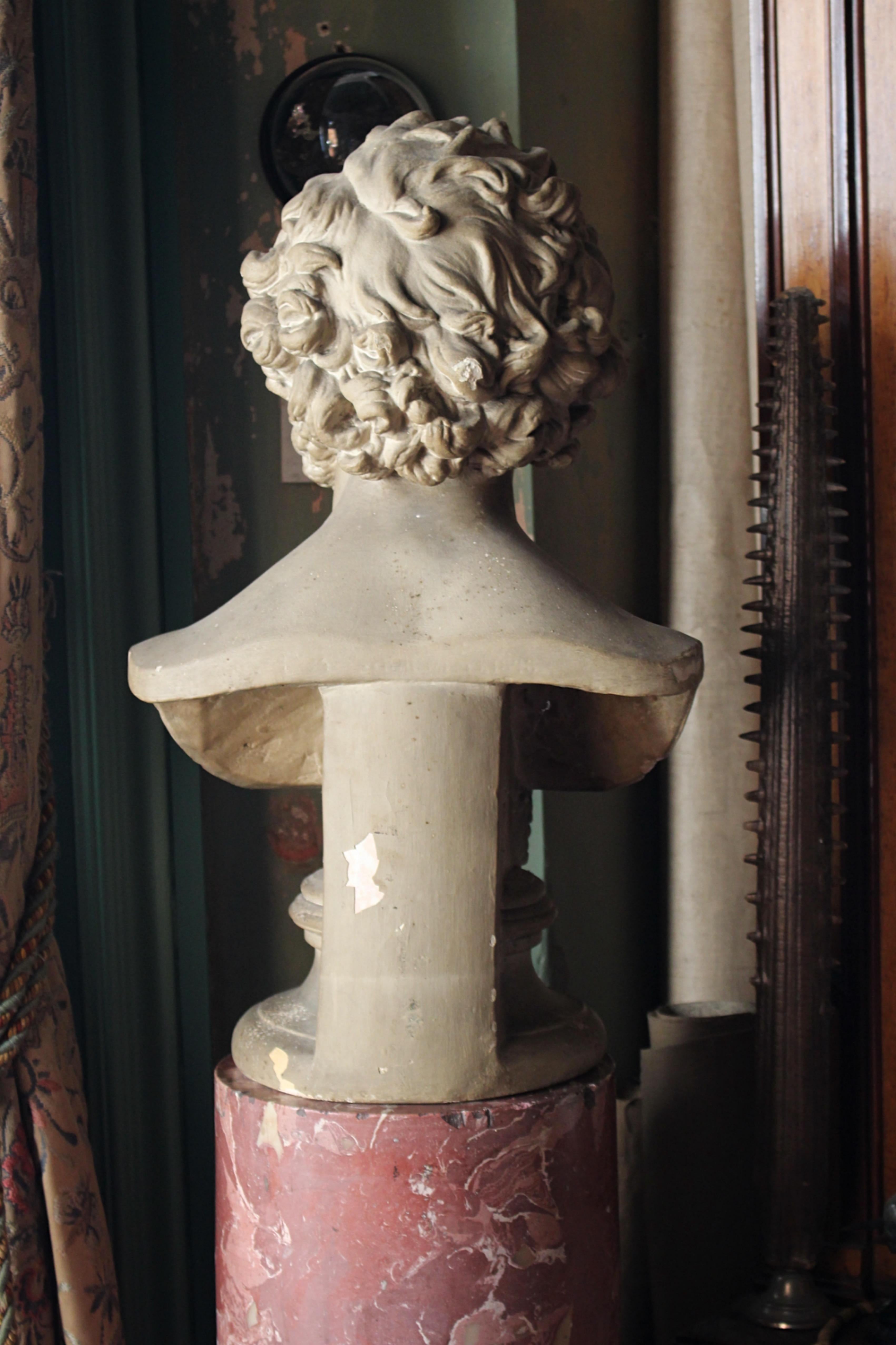 19. Jahrhundert Landhaus Bibliothek Gipsbüste des Komponisten Felix Mendelssohn 4
