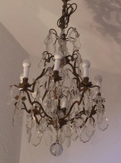 19th C Crystal & Bronze Parisian Chandelier