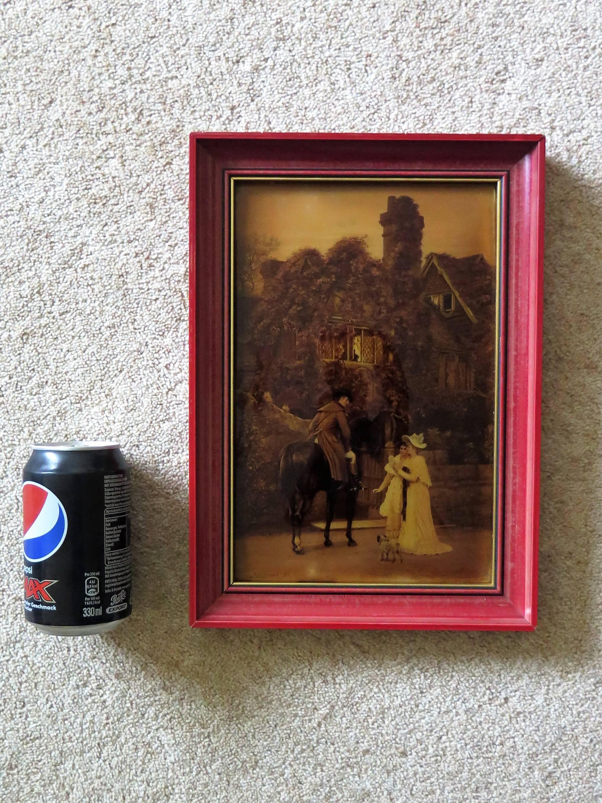 Victorian Crystoleum Picture after A L Vernon The Messenger to the Heiress, 1896 For Sale 4