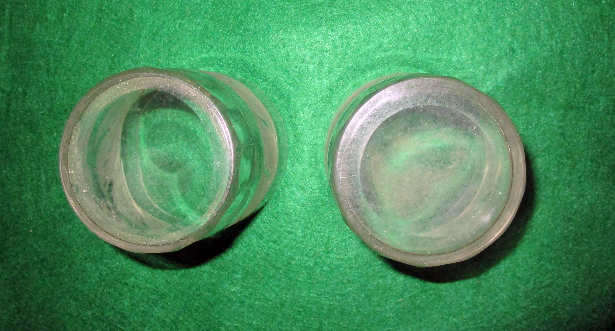 American 19th Century Cut Crystal Julep or Bar Glasses with Mint Leaf Motif