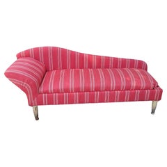 19th C Daybed in Red and White Ticking