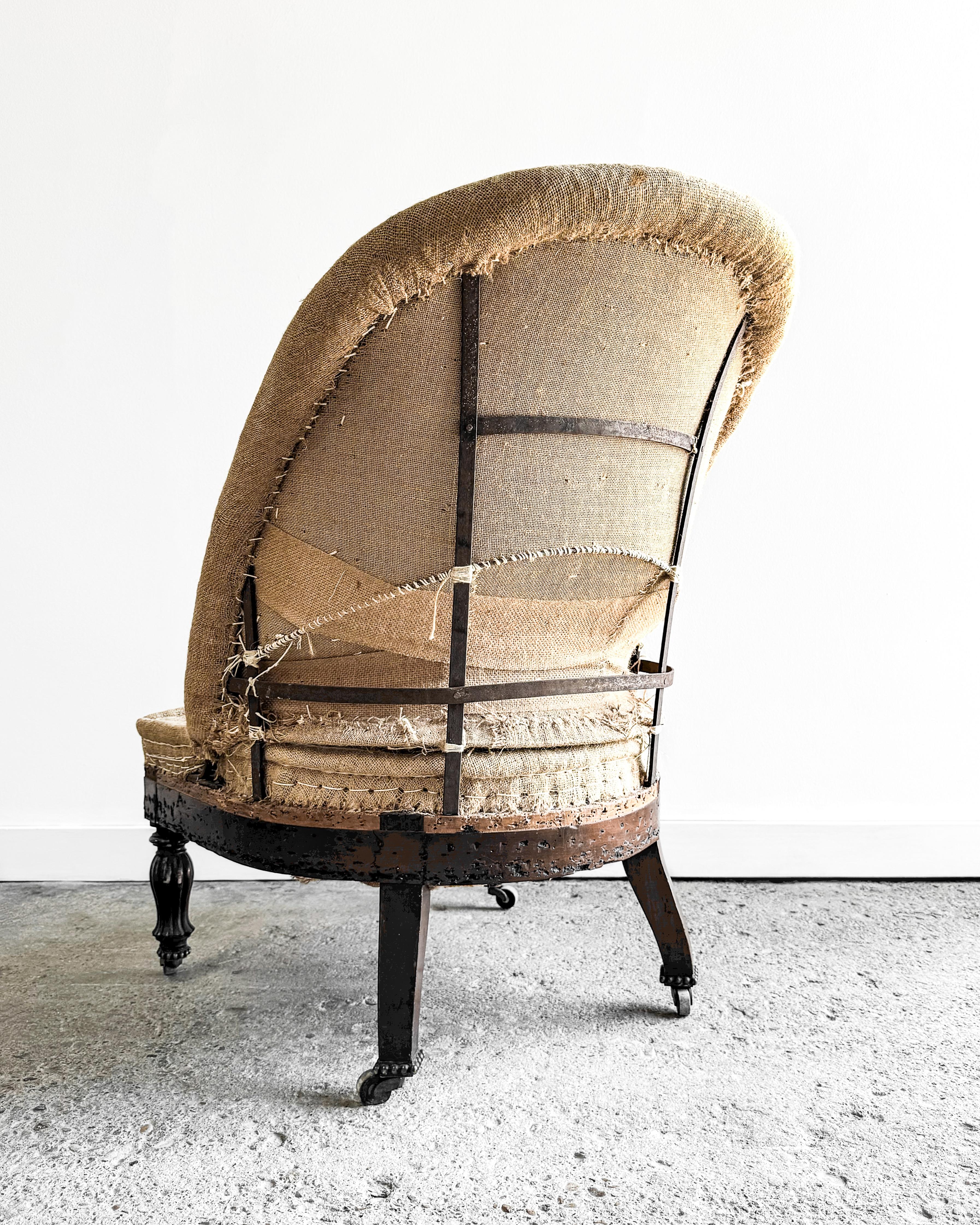 19th C. Deconstructed Barrel Back Napoleon III Chair 4