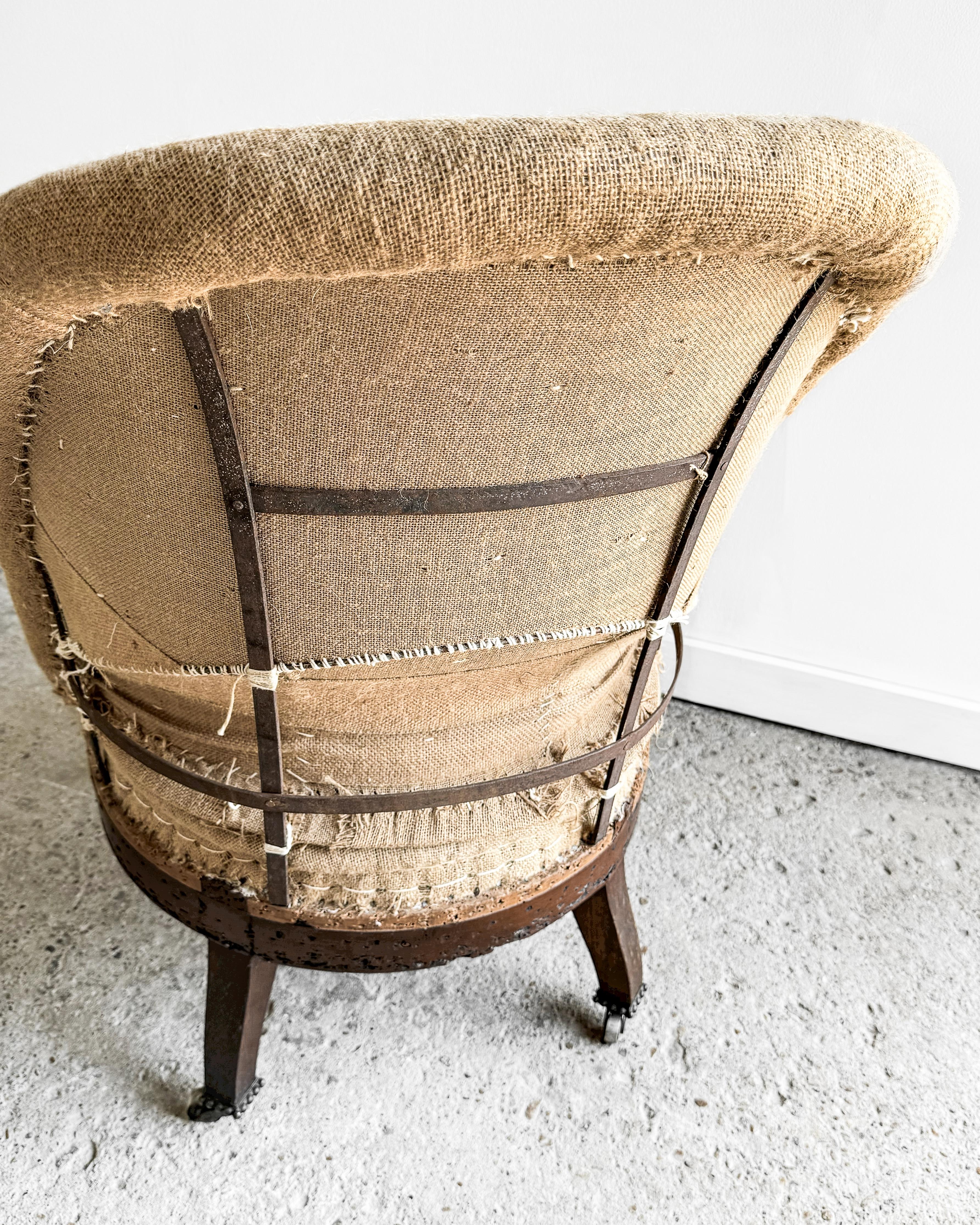 19th C. Deconstructed Barrel Back Napoleon III Chair 5