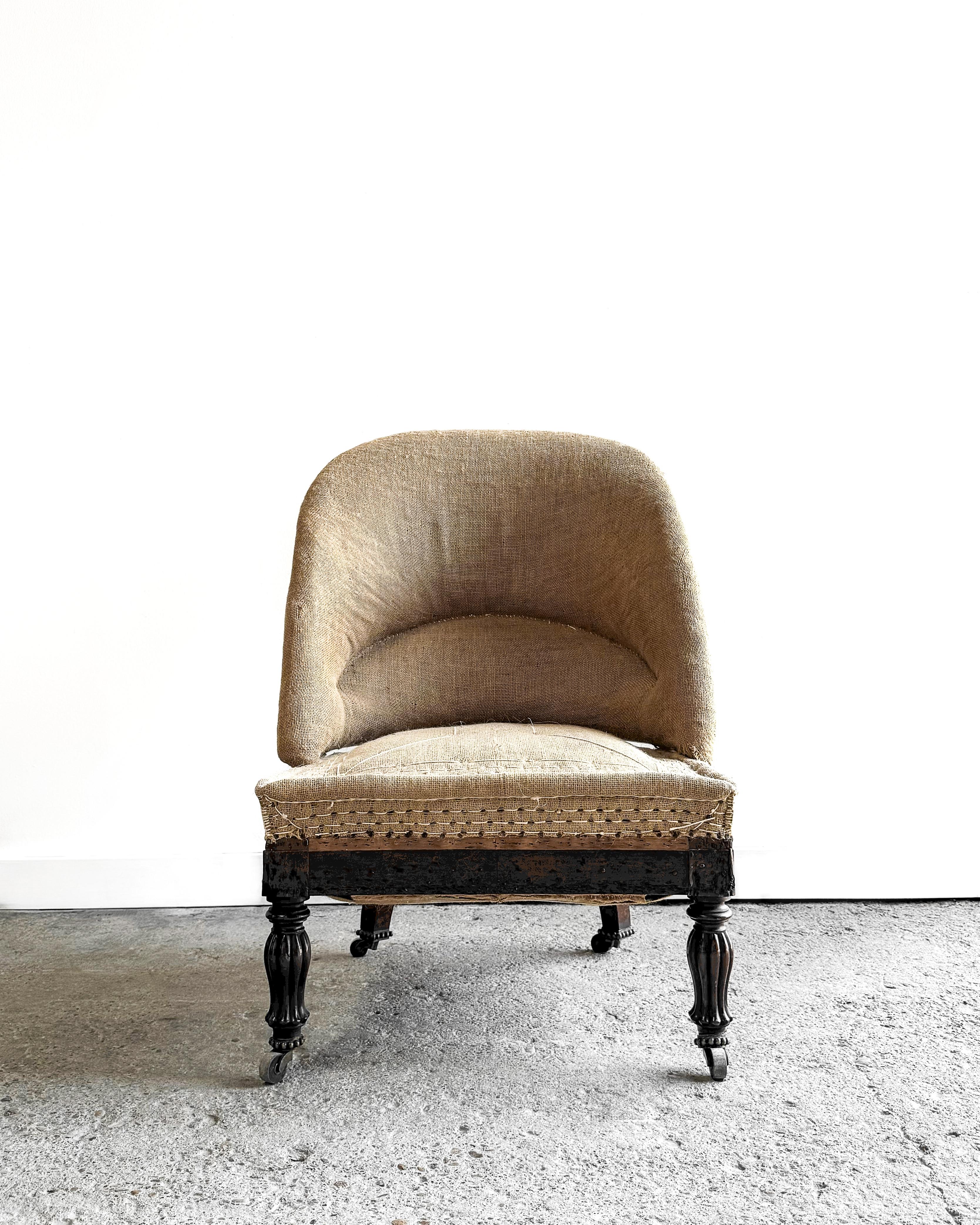 French 19th C. Deconstructed Barrel Back Napoleon III Chair