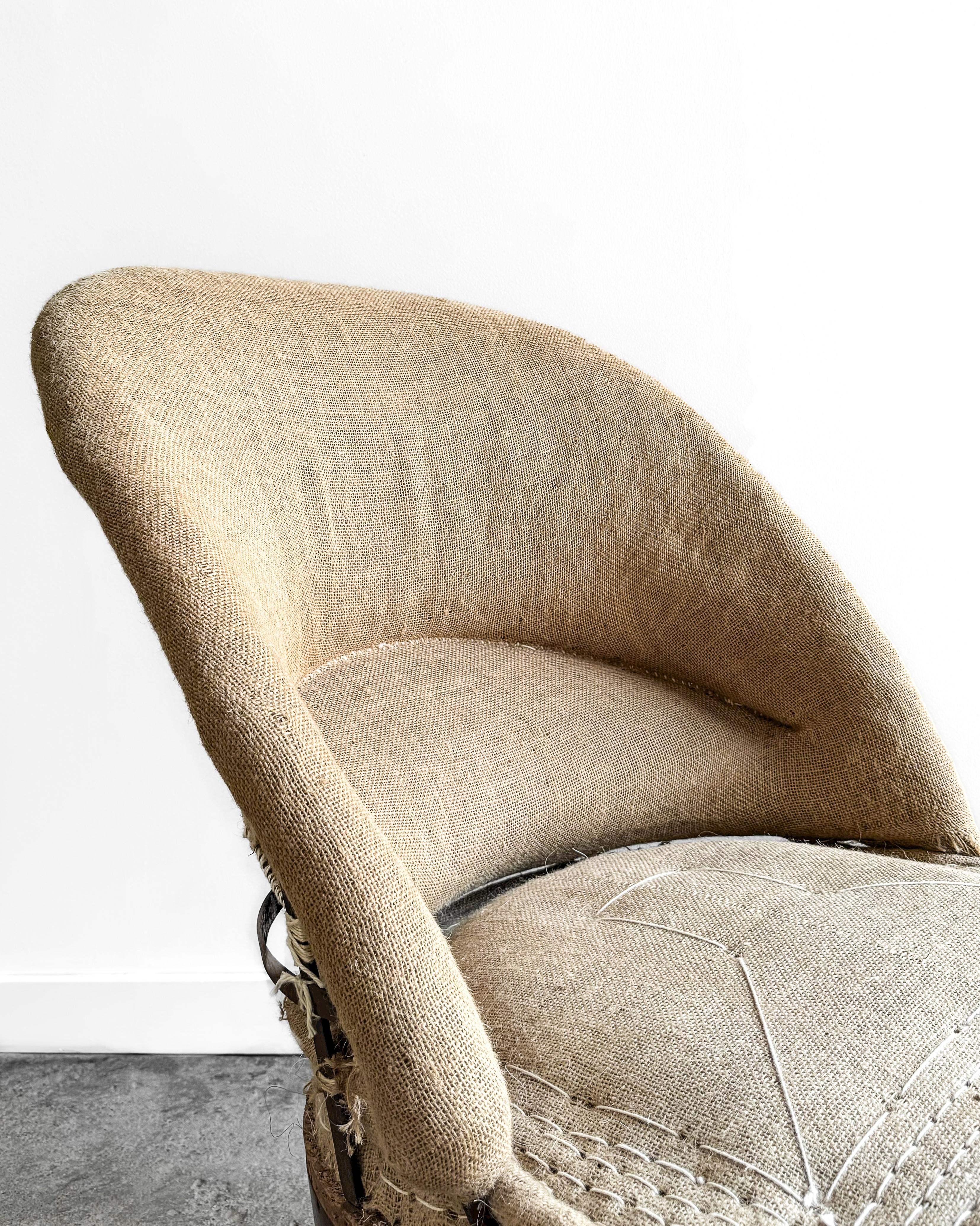 19th C. Deconstructed Barrel Back Napoleon III Chair In Good Condition In Mckinney, TX
