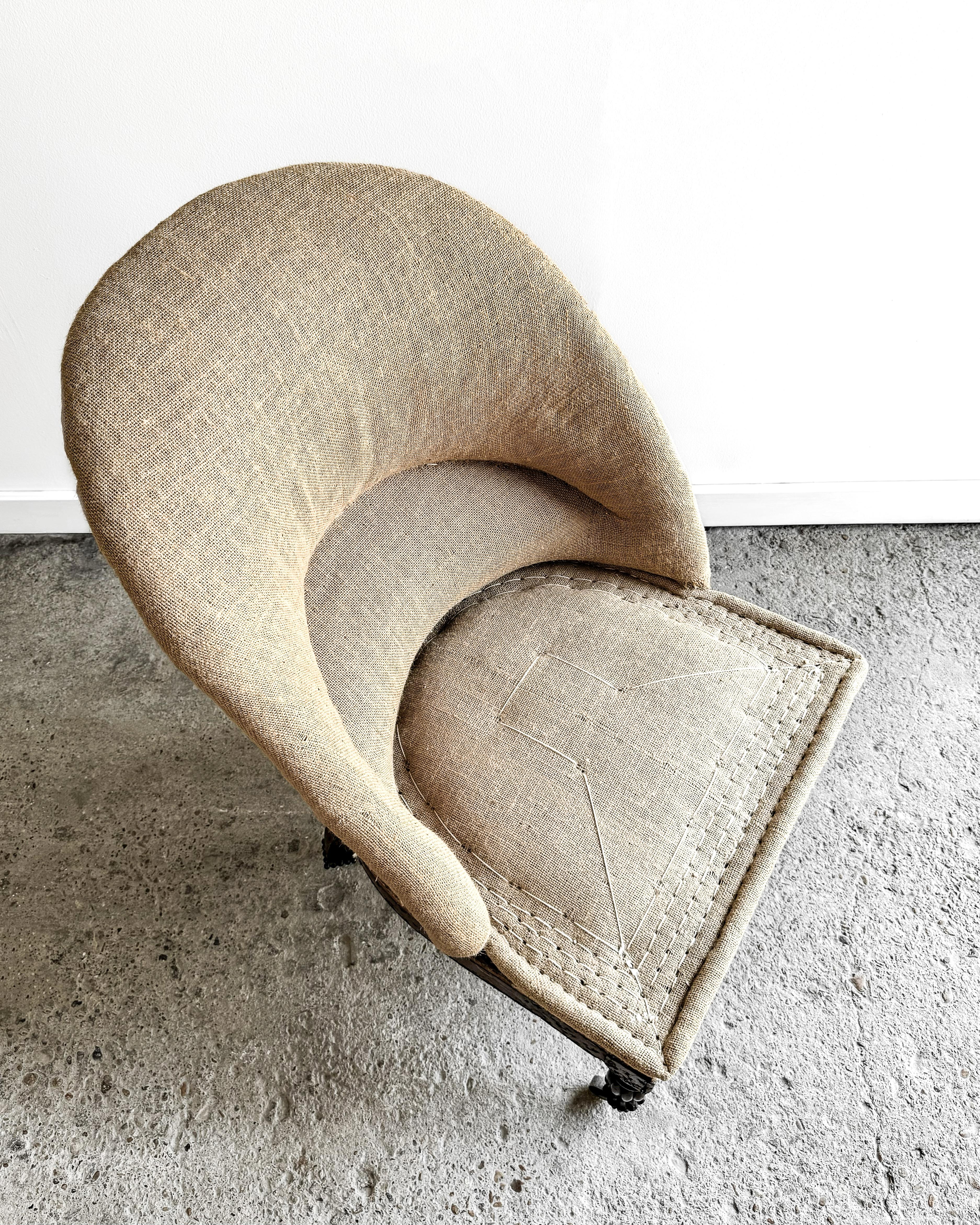 19th Century 19th C. Deconstructed Barrel Back Napoleon III Chair