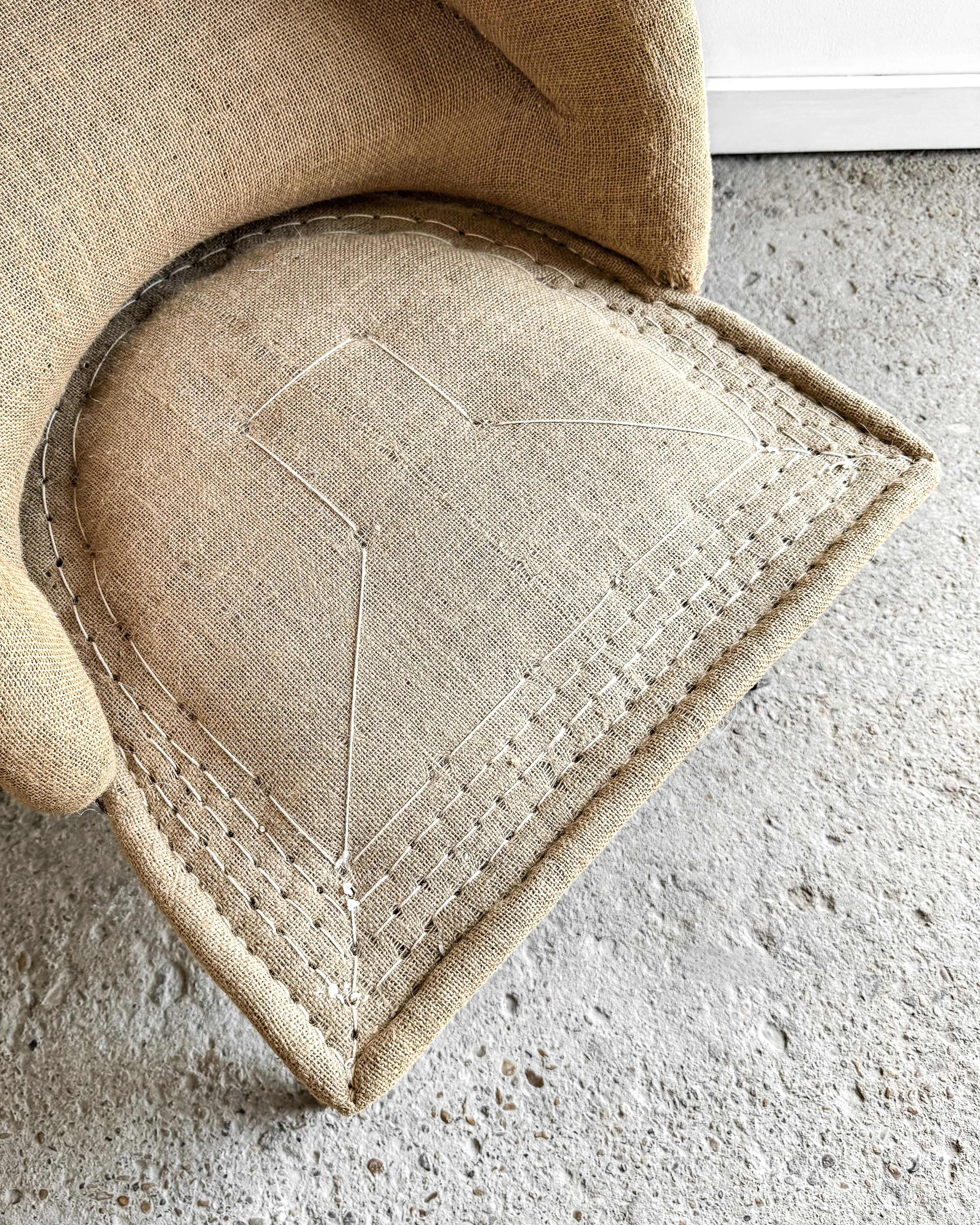 Fabric 19th C. Deconstructed Barrel Back Napoleon III Chair