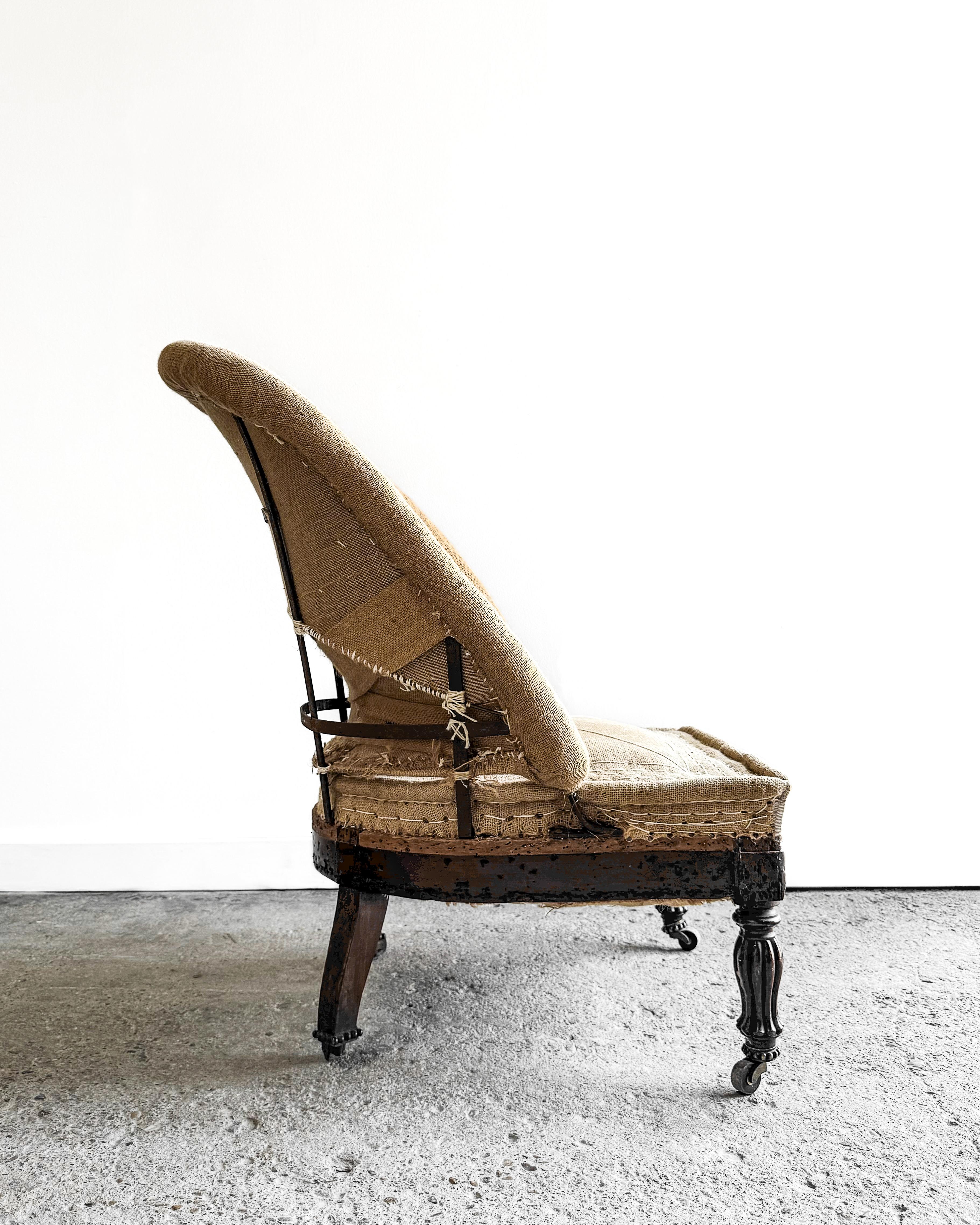19th C. Deconstructed Barrel Back Napoleon III Chair 1
