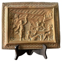 19th C., Decorative Metal Plate with Ornaments