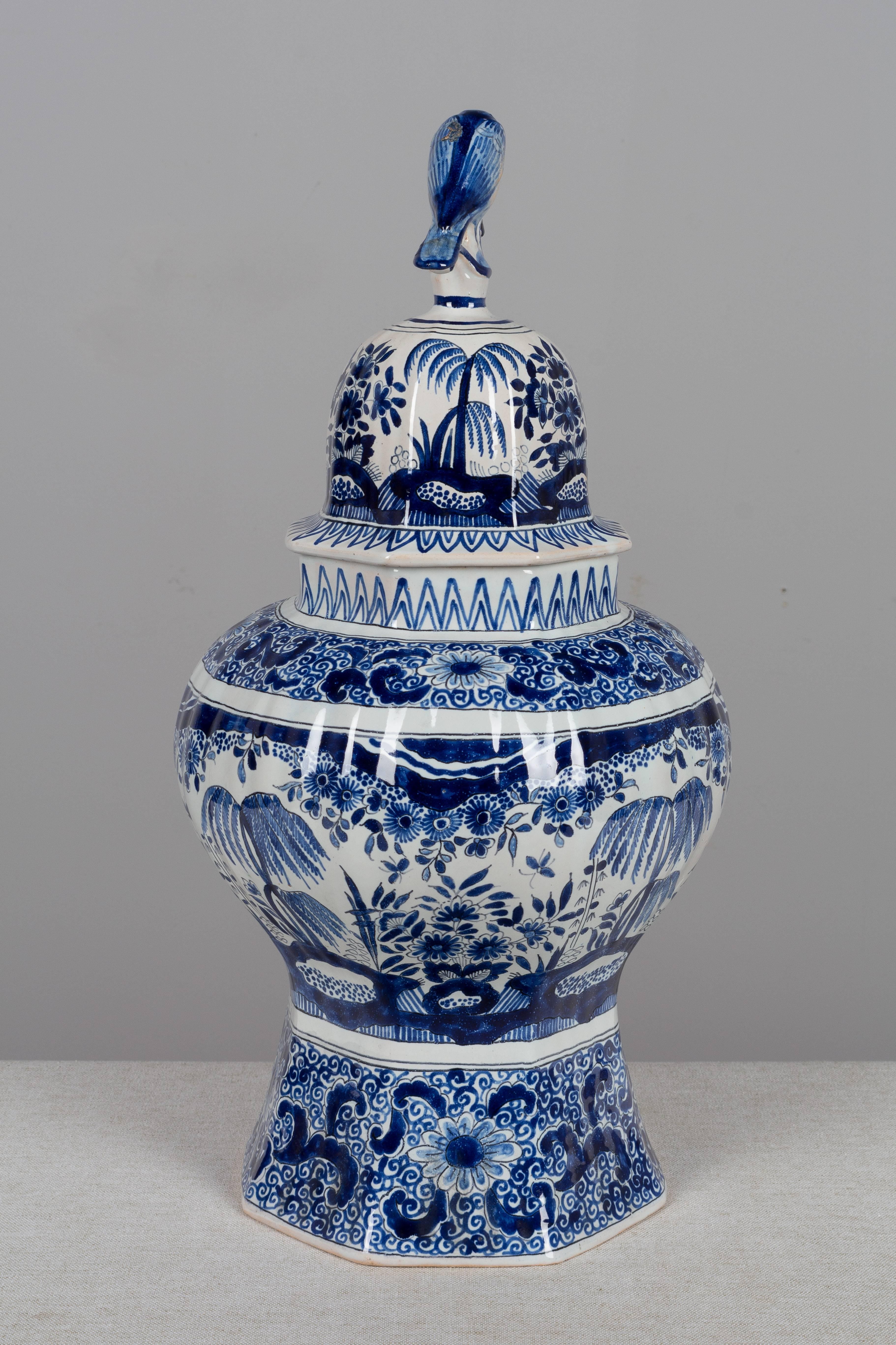 Hand-Painted 19th Century Delft Faience Ginger Jar