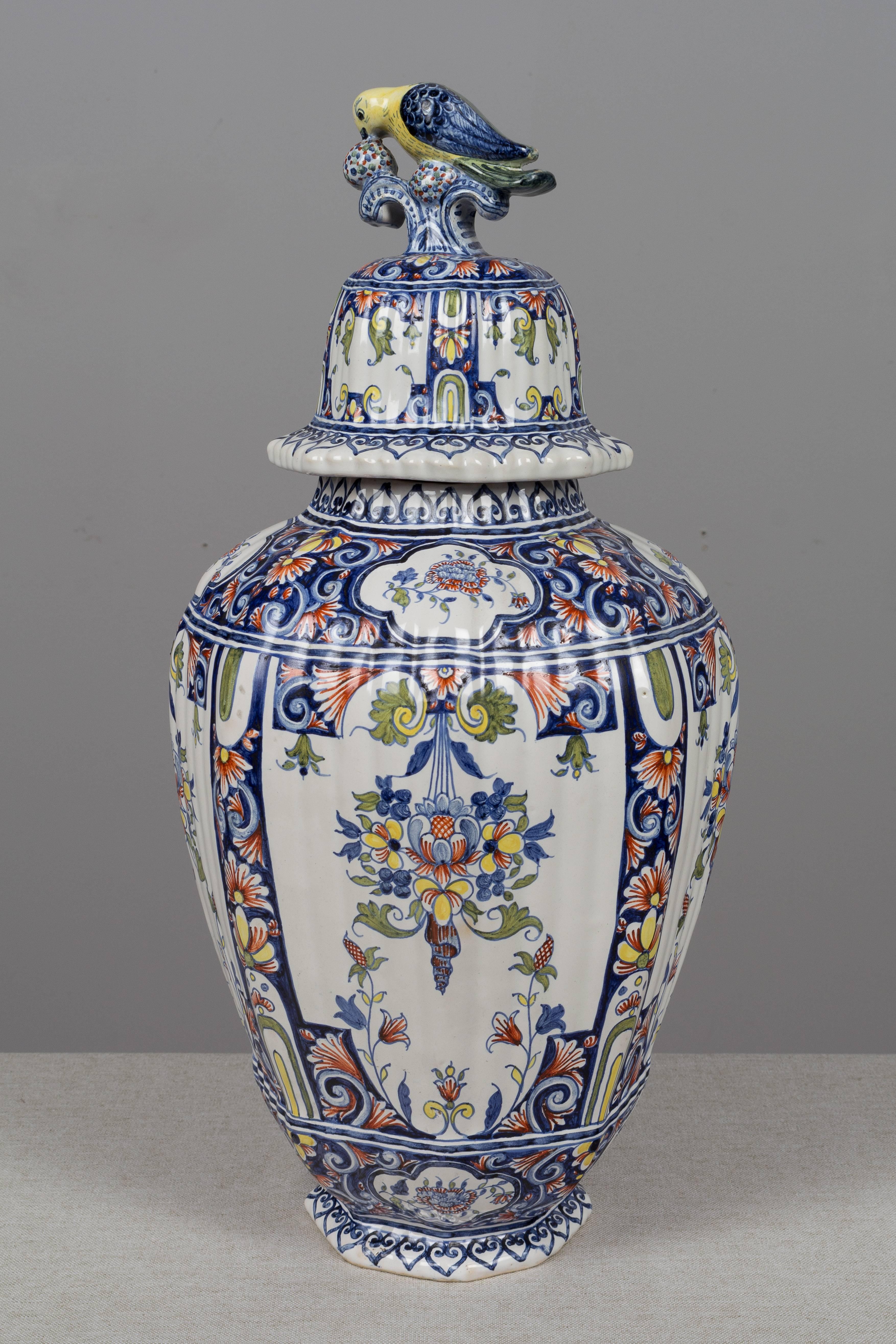 Hand-Painted 19th Century Delft Faience Ginger Jar