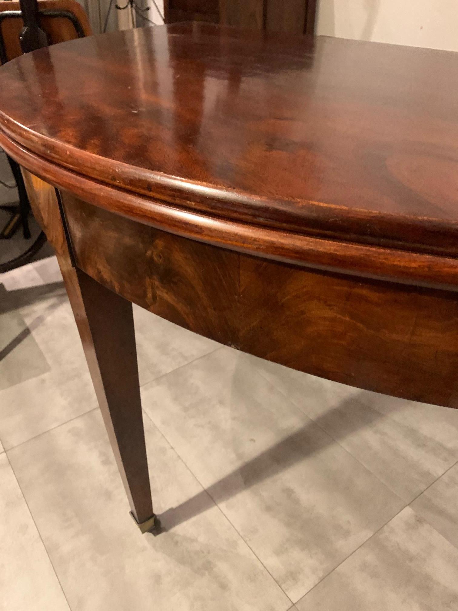 Mahogany 19th c. Demi-Lune Dining Room Table