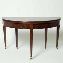 19th Century Demi-Lune Directoire Oak Wood and Veneer Dining Room Table