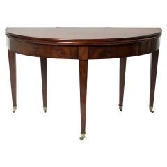 Directoire Demi-Lune du 19ème siècle en bois de chêne et placage  Table de salle à manger