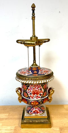 19th C Derby Porcelain, Regency Period, 'Old Imari' Vase now as a Lamp