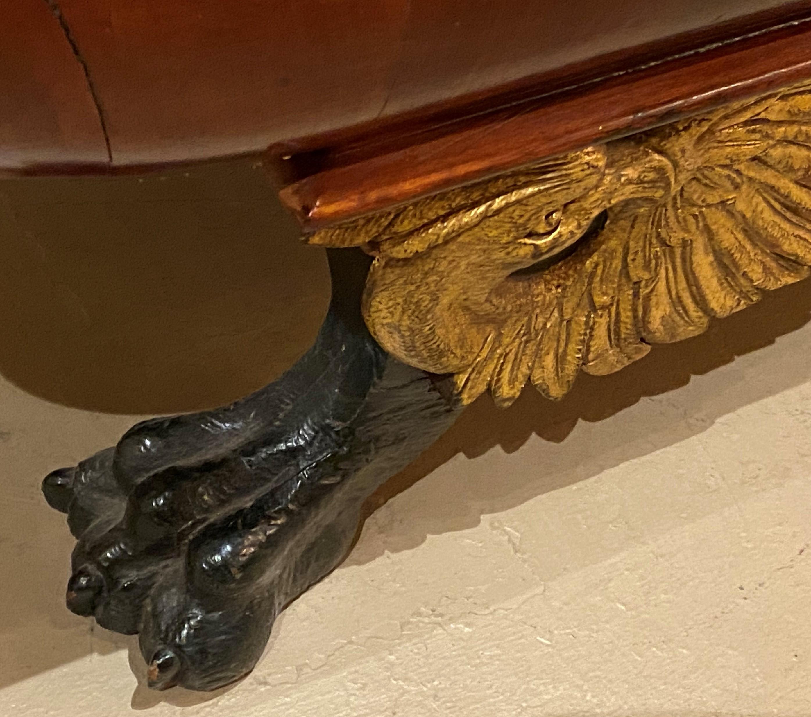 19th C Diminutive Classical Mahogany Recamier with Gilt Eagle & Claw Feet 4