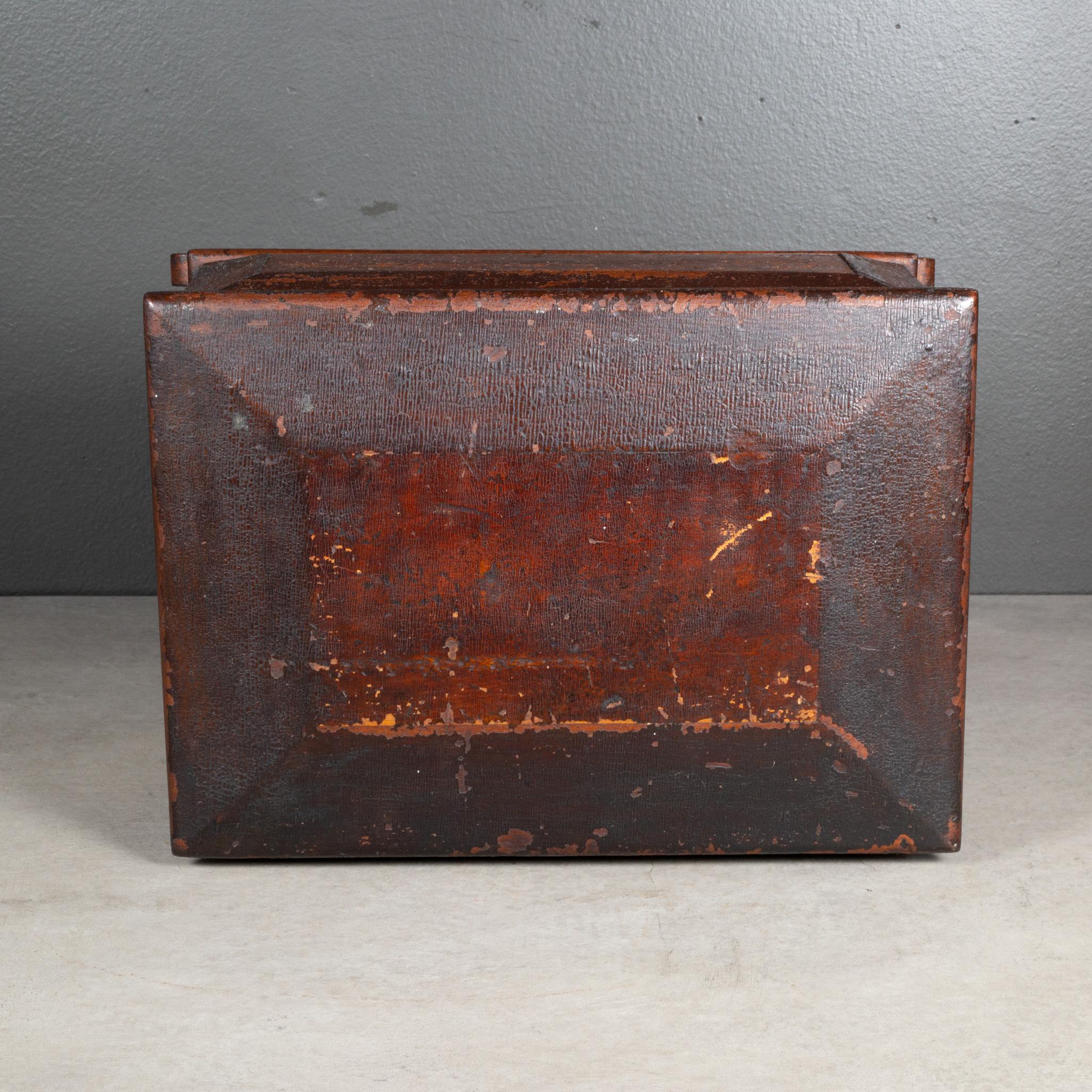 19th Century 19th c. Distressed Scroll-Footed Box For Sale