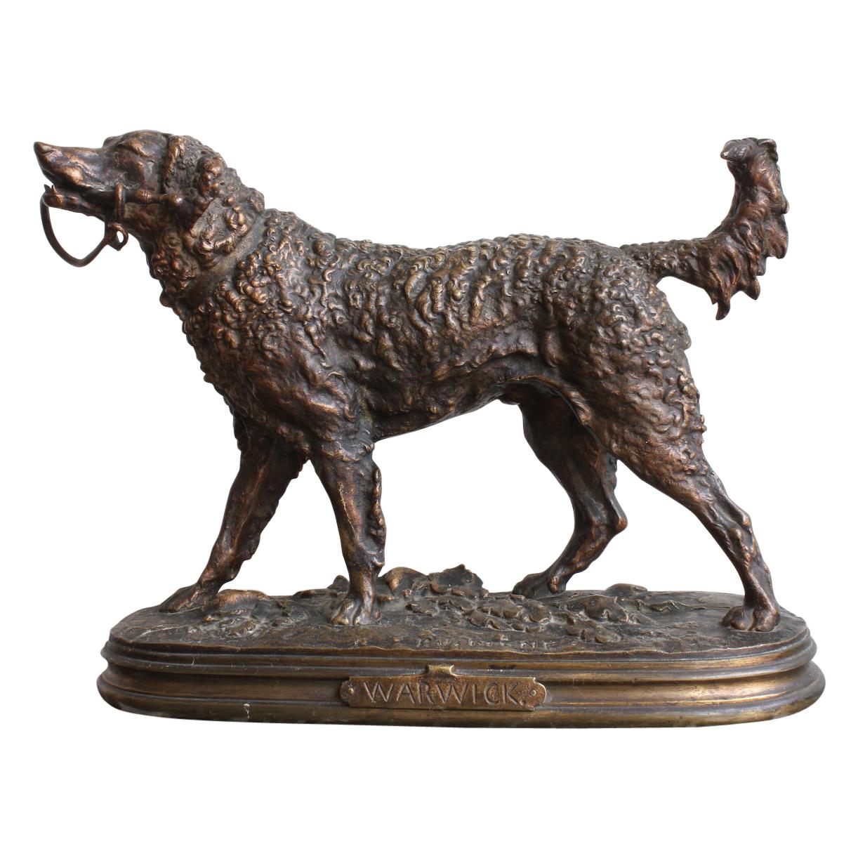 19th Century Dog Sculpture by Pj Mene, Warwick