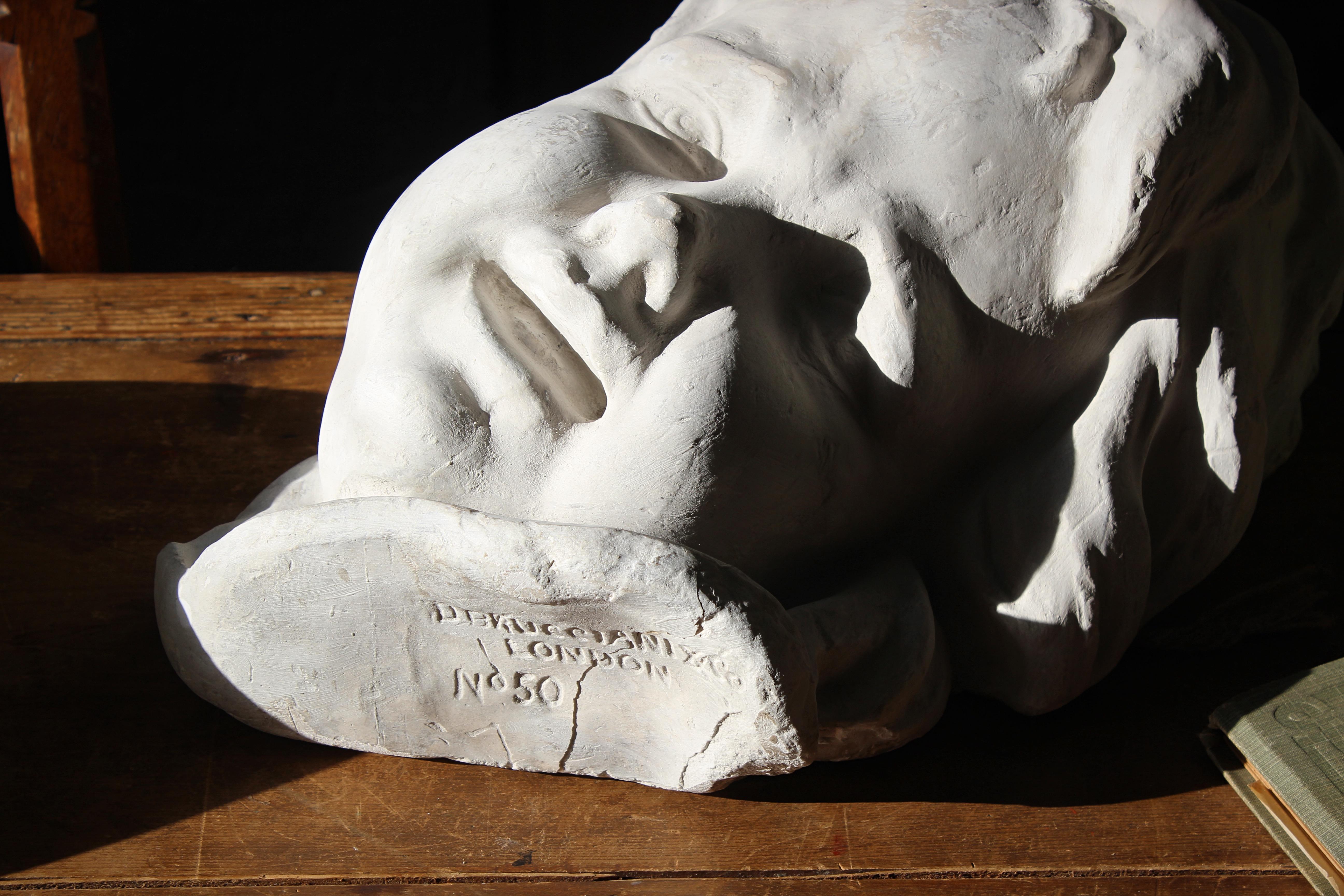 English 19th C Domenico Brucciani Oversized Putto Plaster Classical Bust Grand Tour For Sale