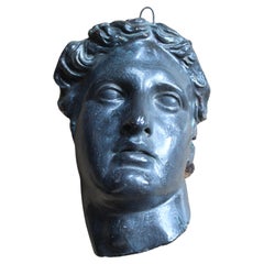 19th C Domenico Brucciani Plaster Classical Bust Faux Bronze Grand Tour Museum