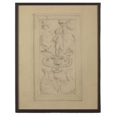 19th C, Drawing of an Angel, Pencil on Paper, Framed, Signed and Dated
