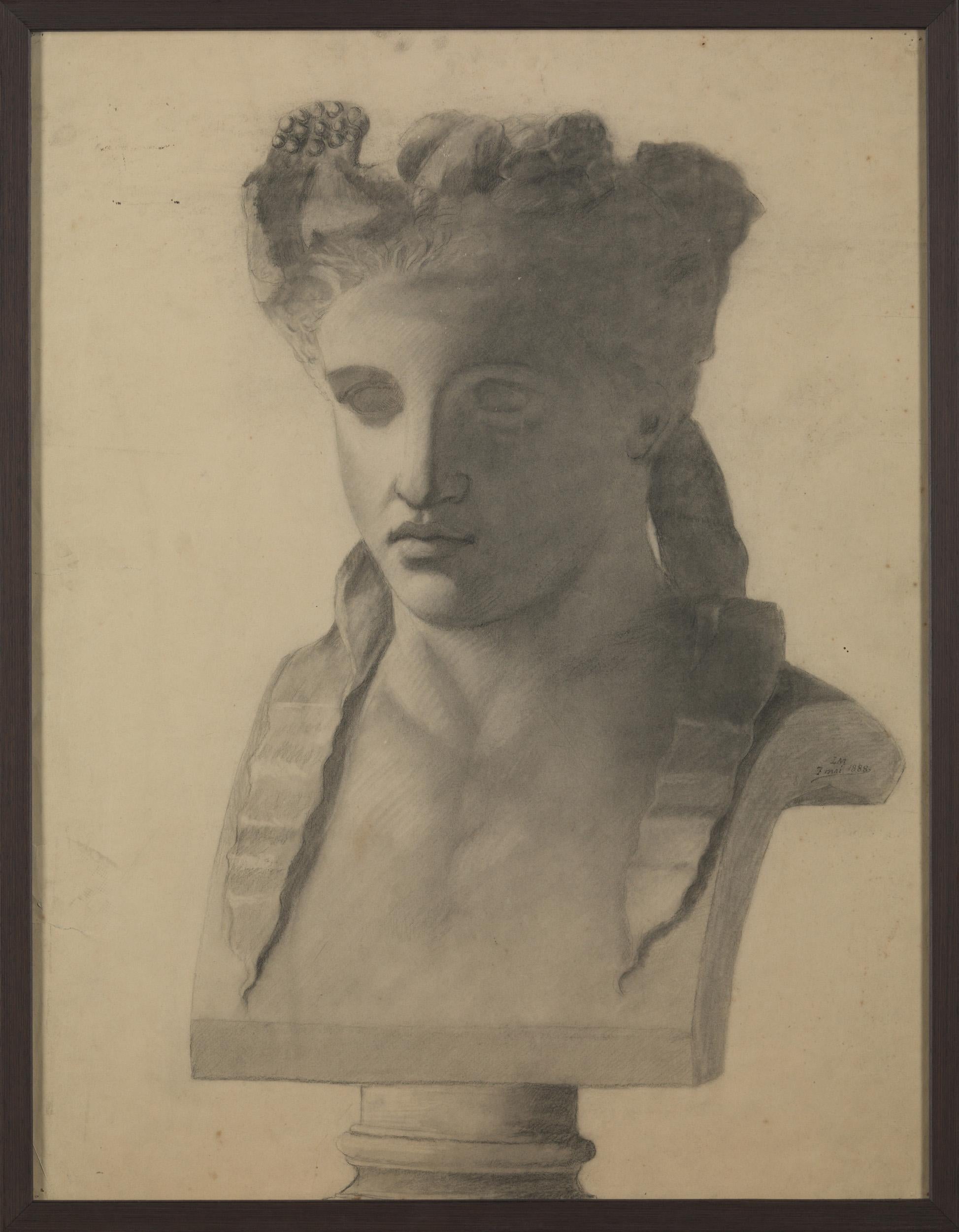 Studente sconosciuto dell'Accademia del XIX secolo Disegno, matita su carta.