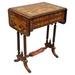 A.C. I.C. Regency Style Drop Leaf Sewing Stand Side End Table