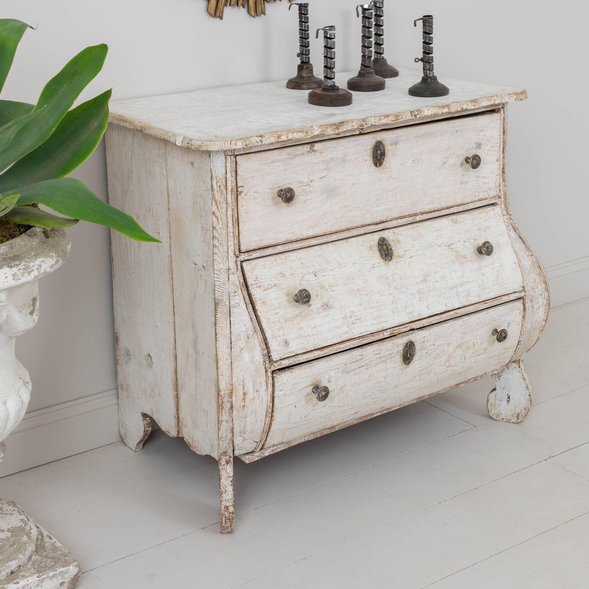 Hand-Carved 19th c. Dutch Painted Commode For Sale