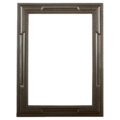 19th C Dutch Style Blackened Carved Wood Frame/Mirror