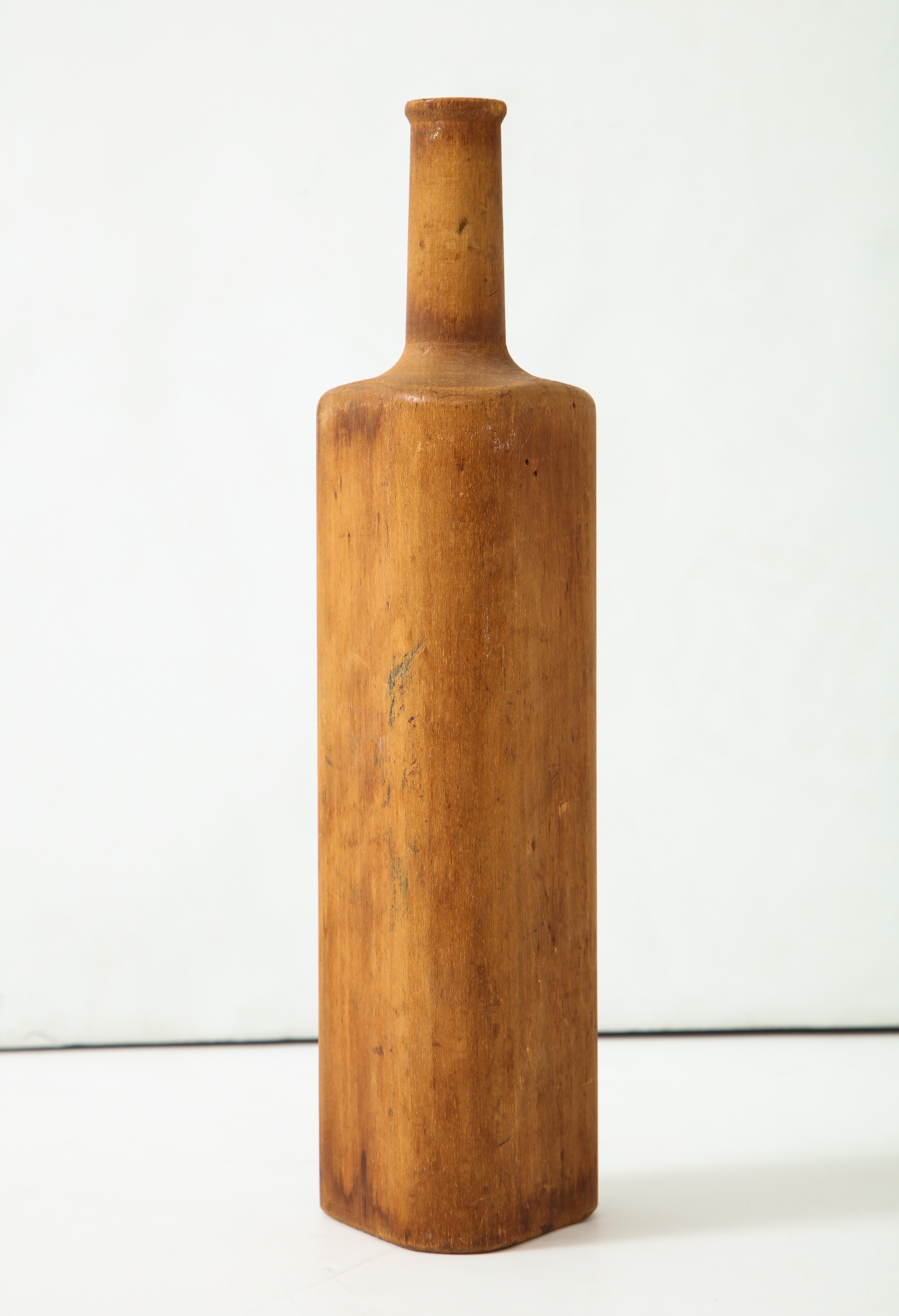 Wood 19th-Early 20th Century French Glass Bottle Mould For Sale