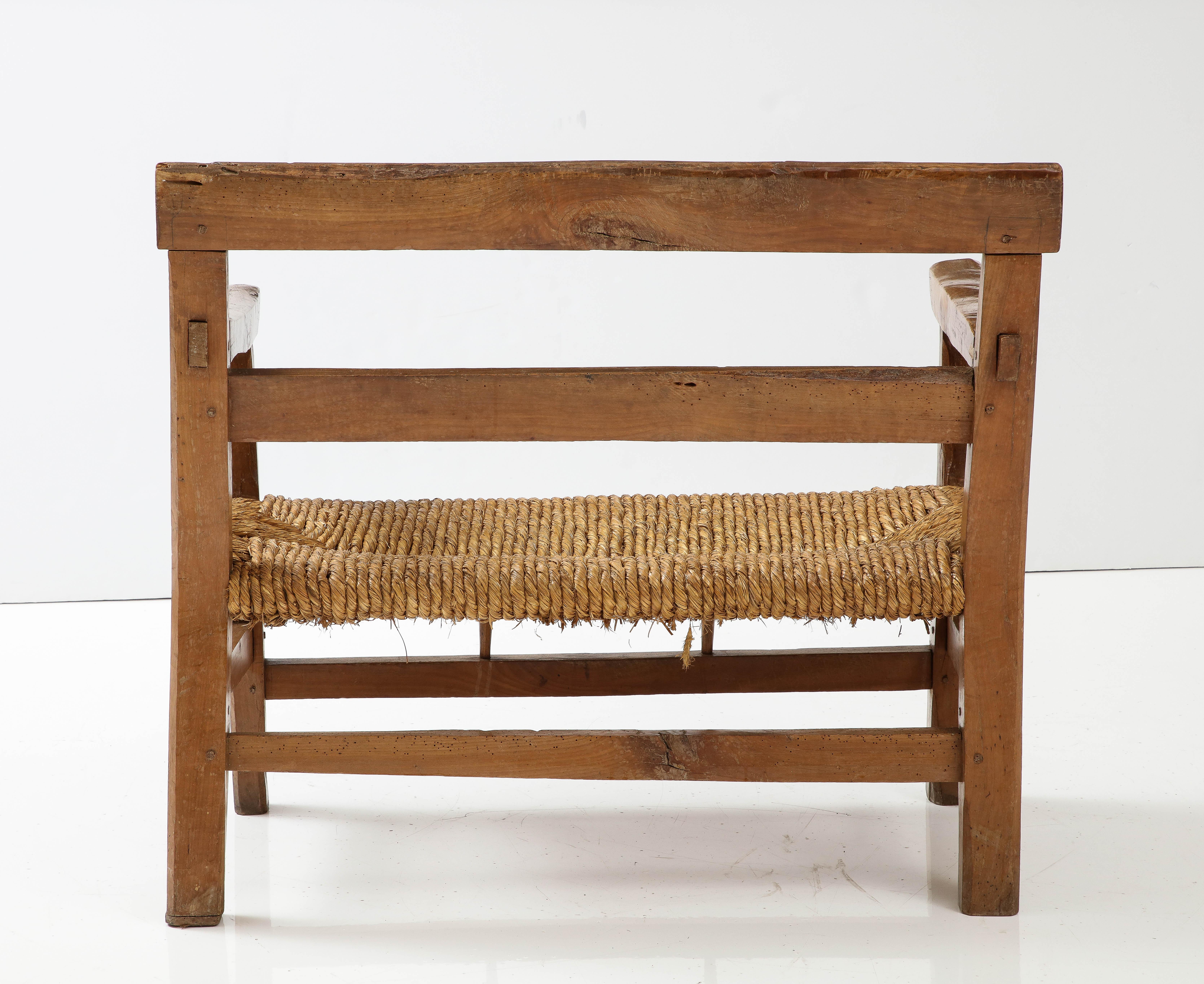 19th C., early 20th C. French Solid Walnut Bench 1
