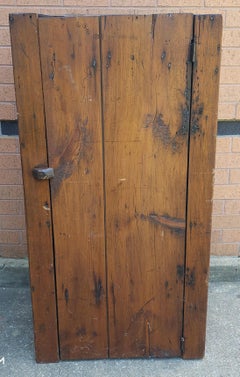 19th C. Early American Pine Single Door Storage Cabinet