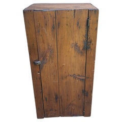 19th C. Early American Pine Single Door Storage Cabinet