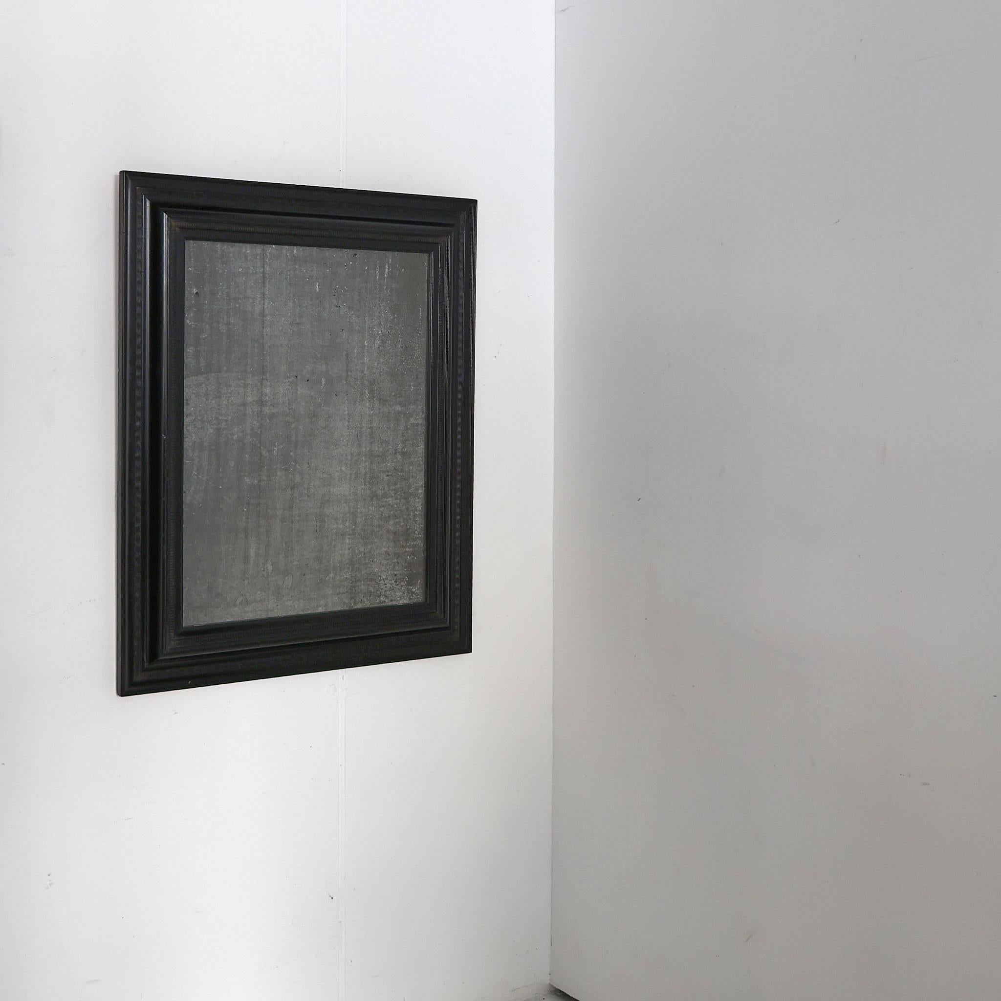 19th C. Ebonised Italian Ripple Mirror

A large 19th C. Ebonised ripple frame mirror from Italy.

Beautiful heavily foxed original sparkly mercury mirror plate.