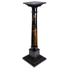 Antique 19th Century Ebonized Painted Plant Stand