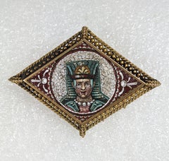 19th C. Egyptian Revival Micro Mosaic Brooch