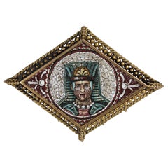 19th C. Egyptian Revival Micro Mosaic Brooch