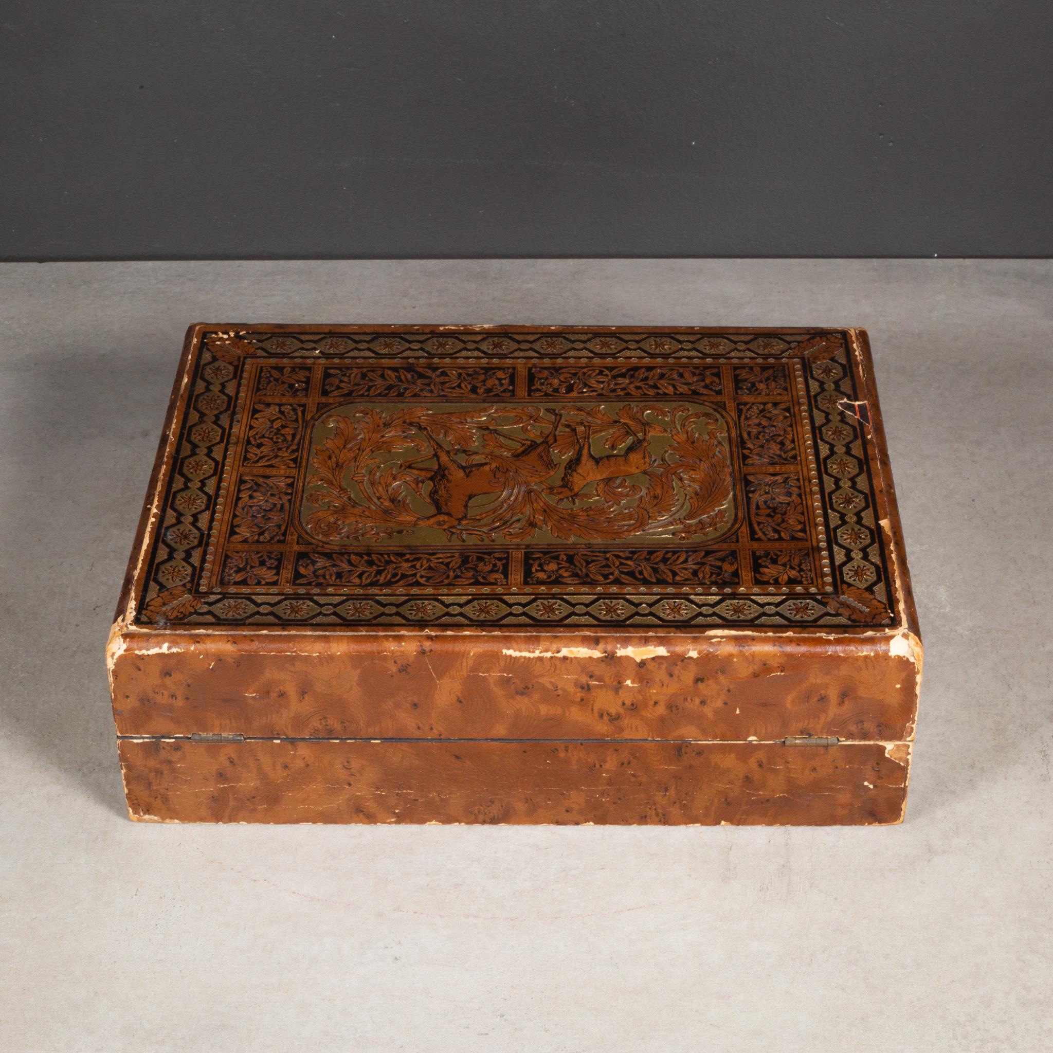 English 19th c. Embossed and Gilded Lap Desk For Sale
