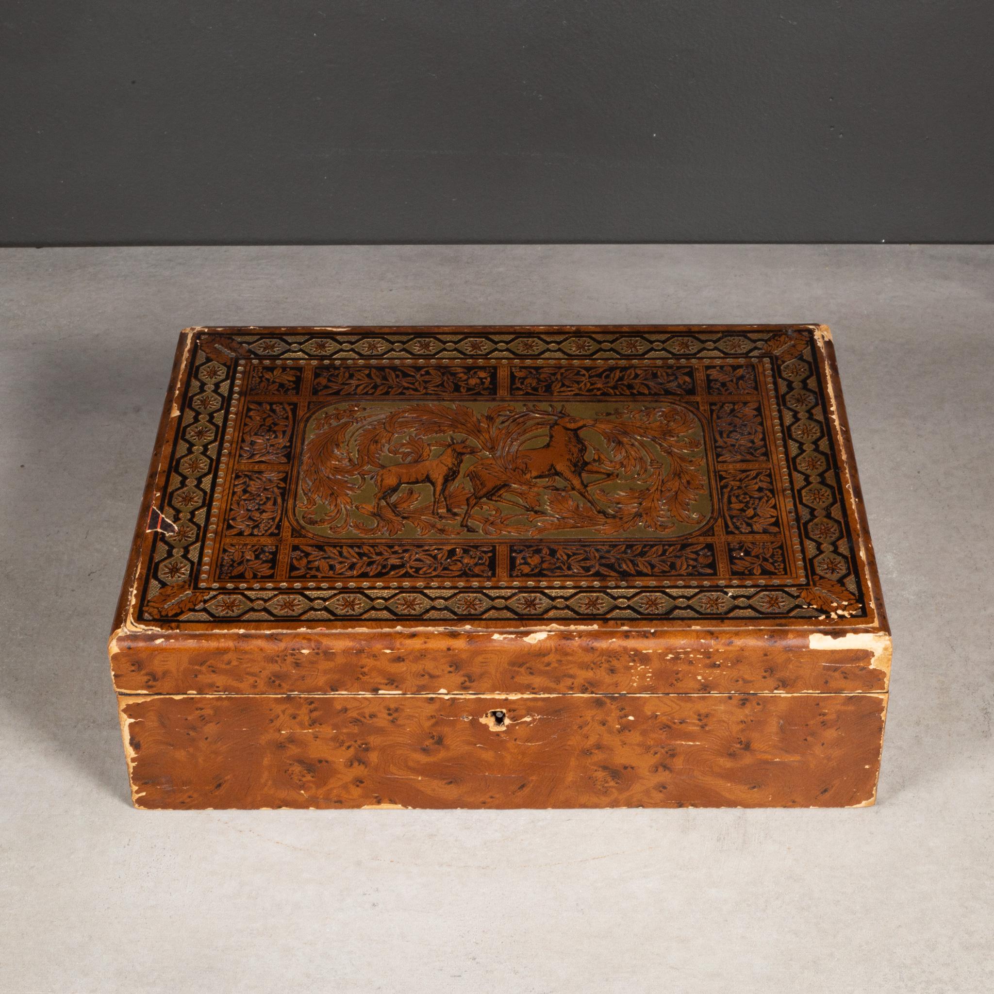 Paper 19th c. Embossed and Gilded Lap Desk For Sale