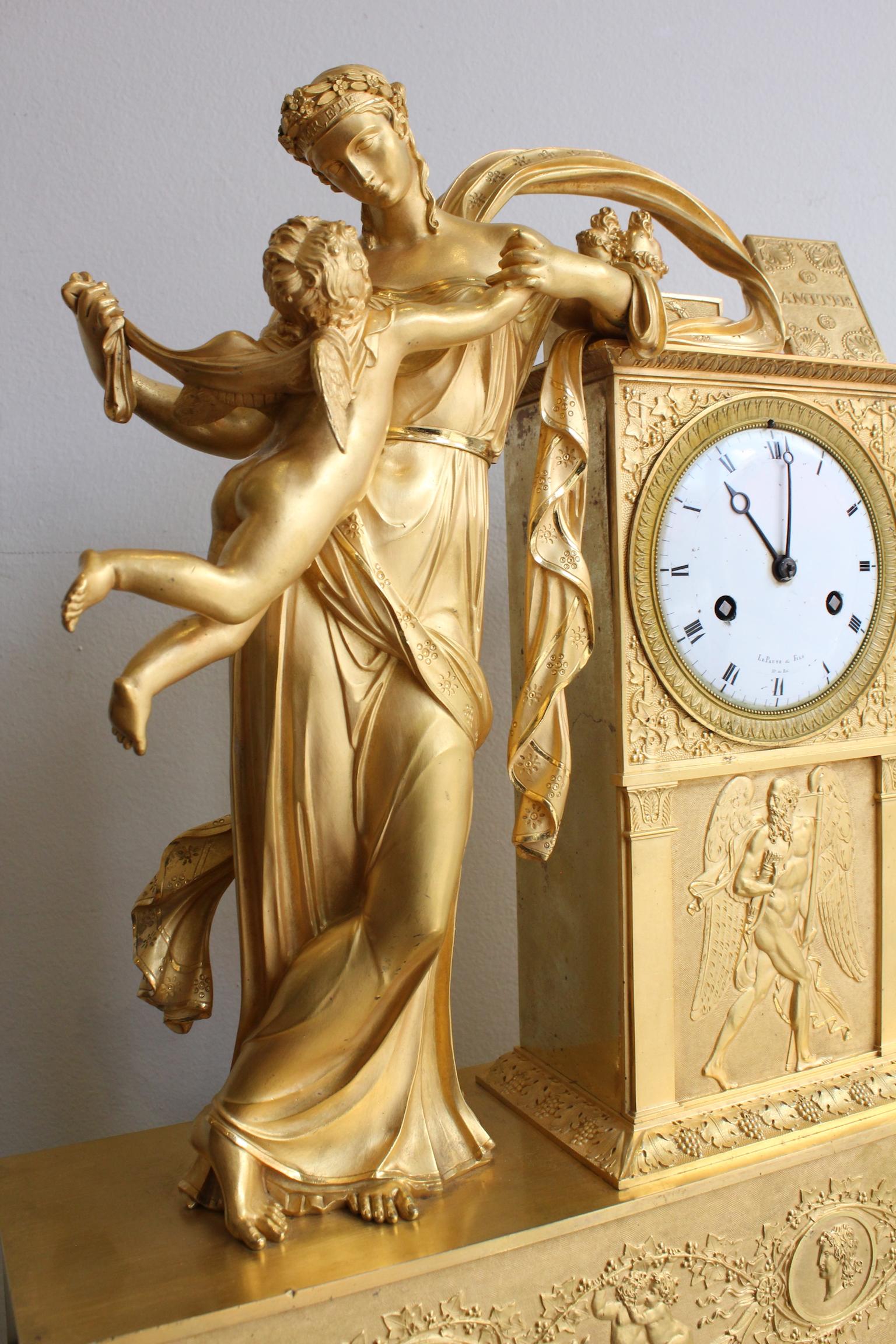 Bronze 19th Century Empire Clock 