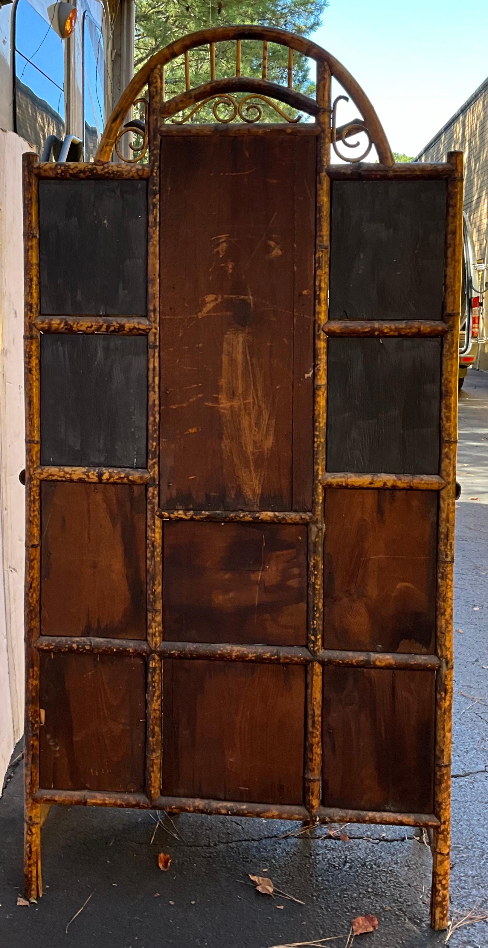 19th-C. English Aesthetic Movement Bamboo & Lacquer Cabinet / Etagere / Vanity  For Sale 3