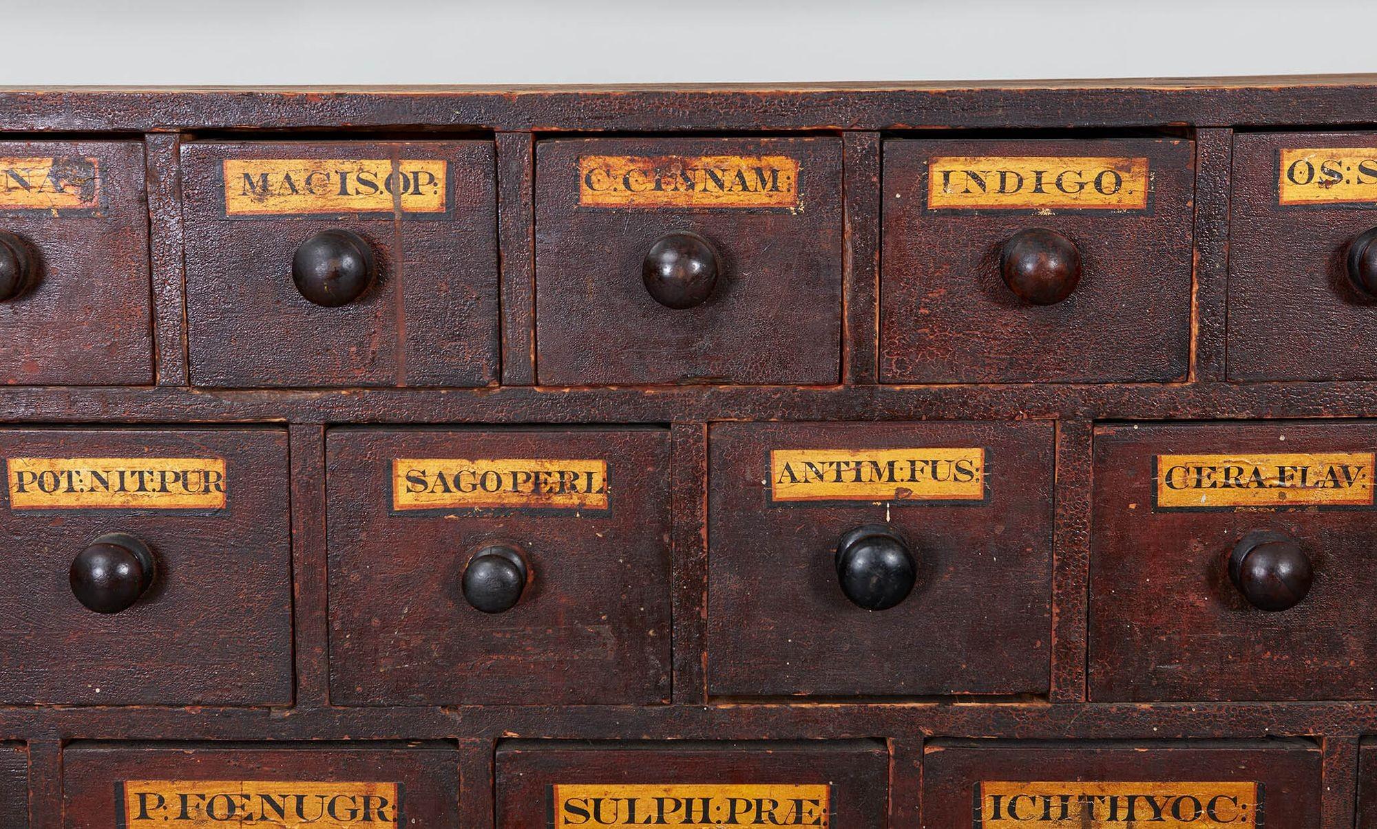 apothecary drawer cabinet