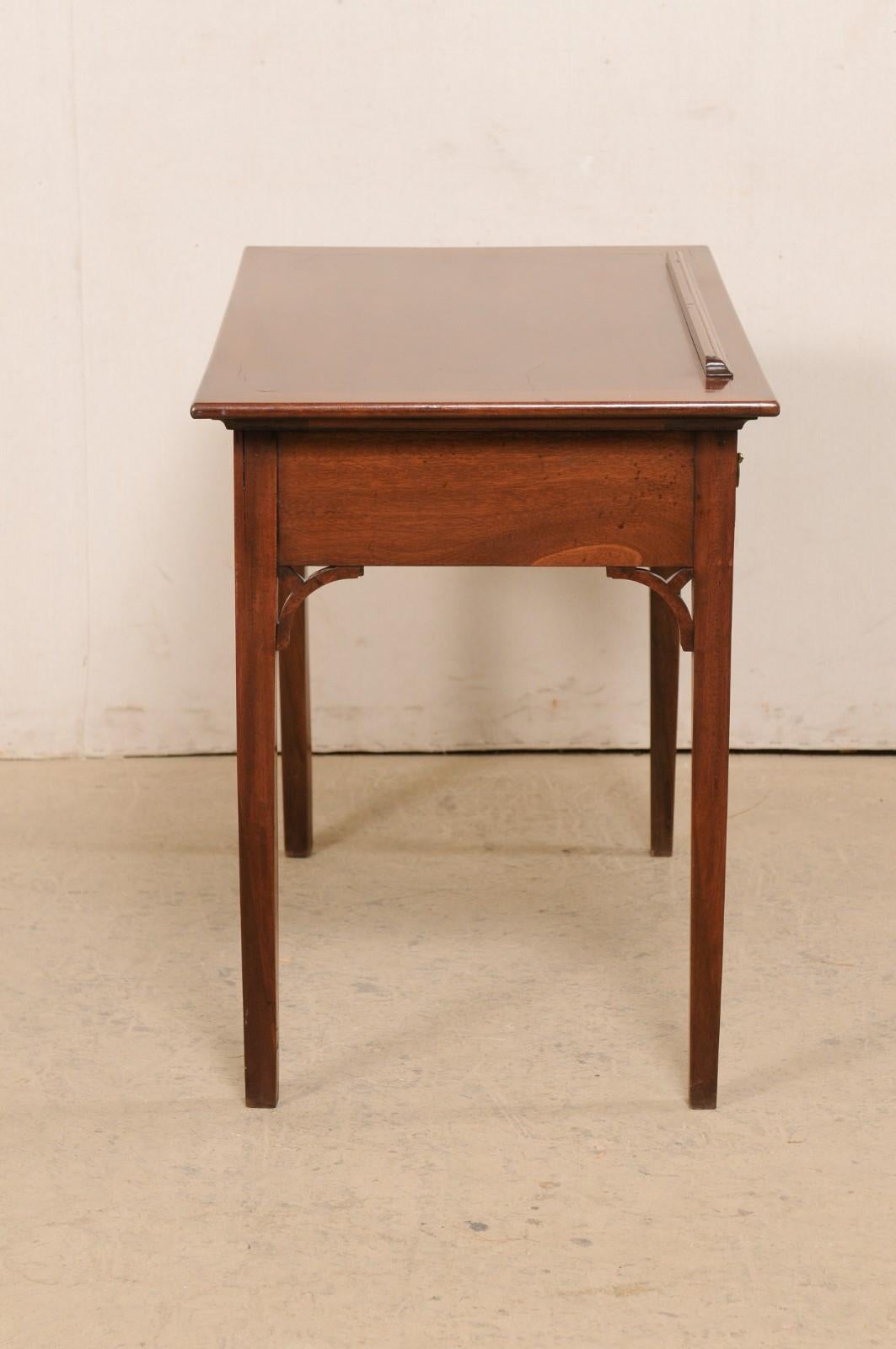 19th C. English Architect's Mahogany Desk w/Leather Writing Pad & Dual Tilt Top For Sale 3