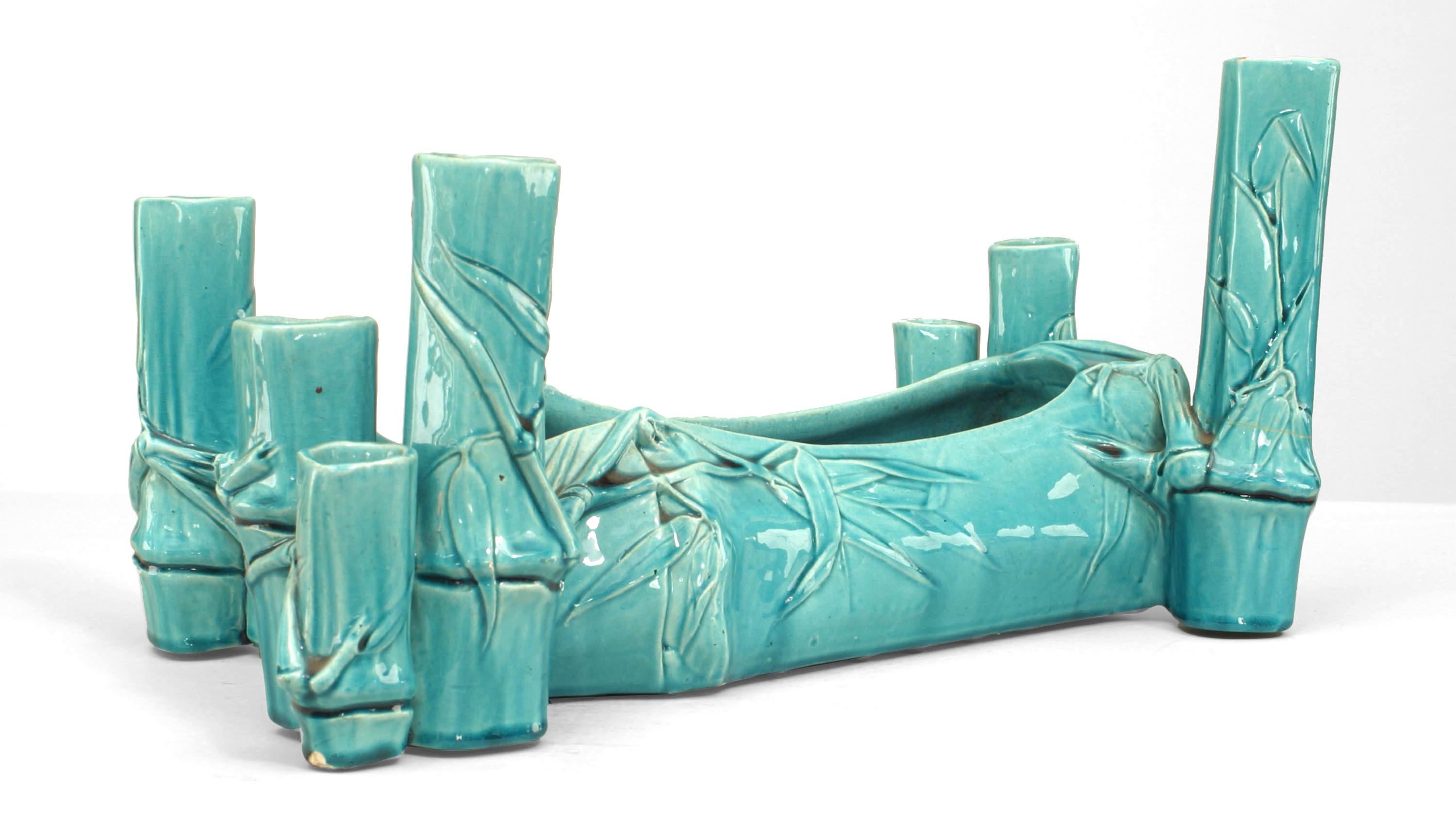 Britannique Centre de table en porcelaine turquoise de style victorien anglais en vente