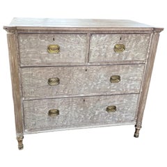 19th C. English Bleached Mahogany Regency Chest of Drawers