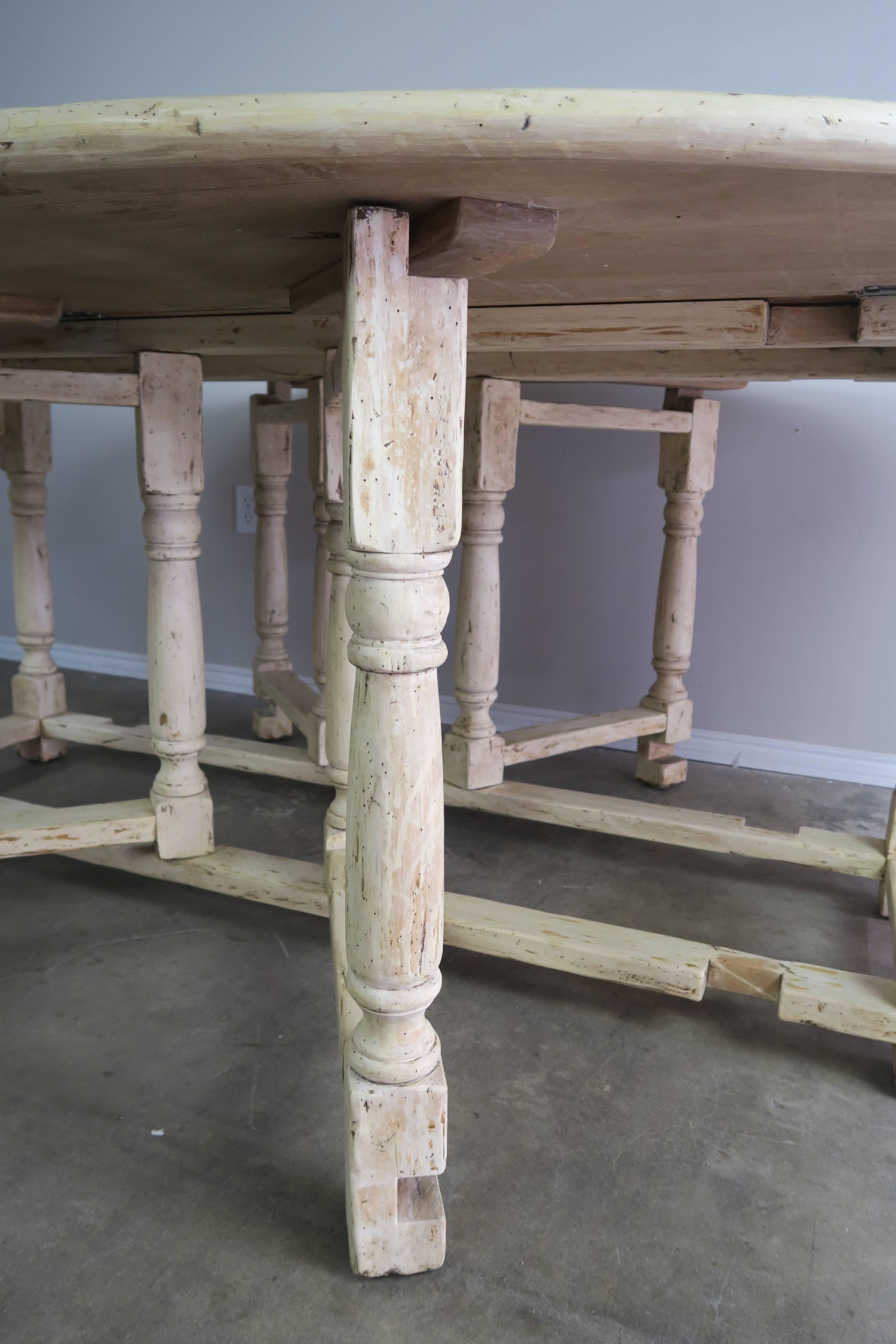 19th Century English Bleached Walnut Gateleg Table 2