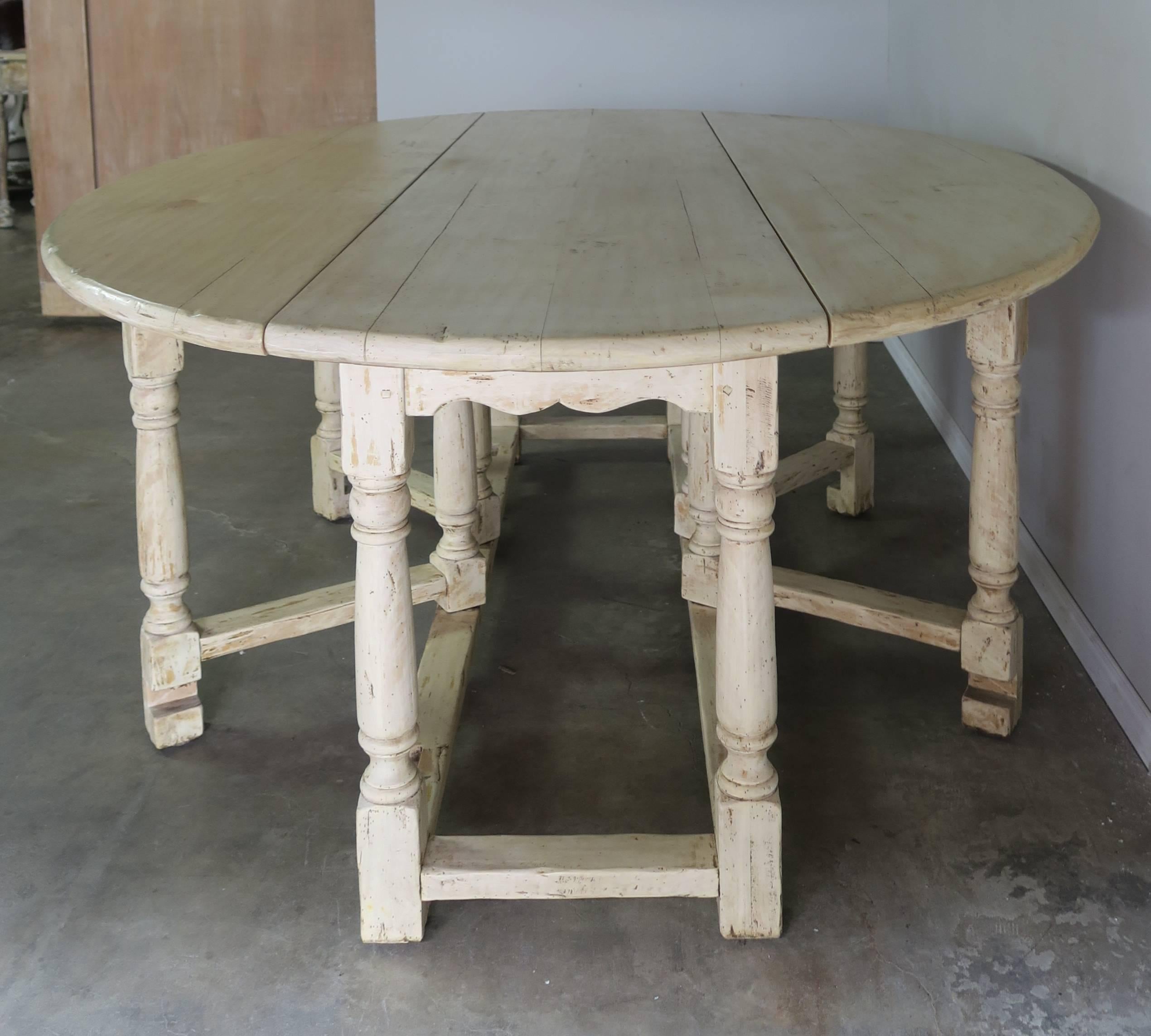 19th Century English Bleached Walnut Gateleg Table 3